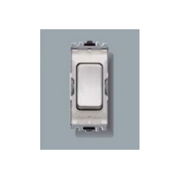 Image of MK Edge/Aspect Grid K4882BSSW 10A 2 Way Switch Brushed Steel White