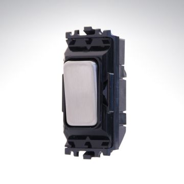 Image of MK Edge/Aspect Grid K4896BSSB 20A DP Switch Brushed Steel Black