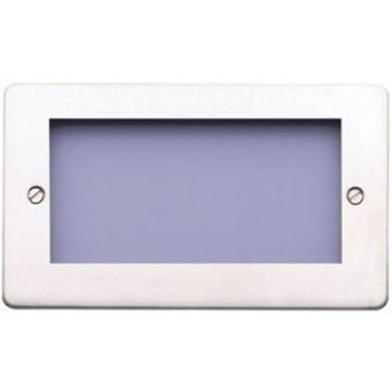 Image of MK Edge K14184BSS Euro 4 Module Frontplate 100X50mm Brushed Stainless Steel