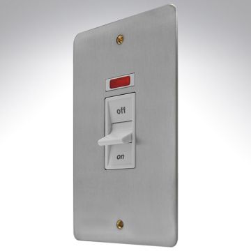 Image of MK Edge K14336BSSW 1 Gang 50A DP Switch Neon Brushed Steel White