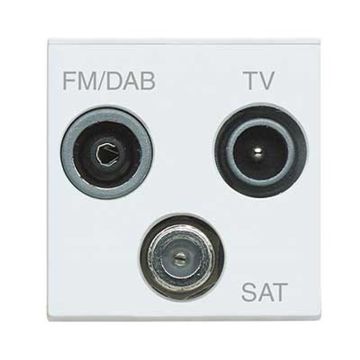Image of MK Euro Module K5853DABWHI Triple Outlet 2Module TV-Fm/Dab-Sat Triplexer White