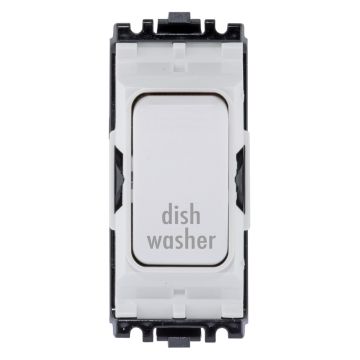 Image of MK Grid 20A DP Engraved Dishwasher Grid Switch White