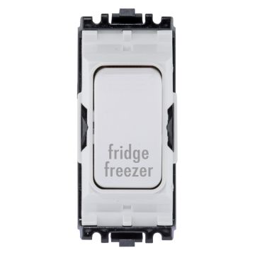 Image of MK Grid 20A DP Engraved Fridge Freezer Grid Switch White
