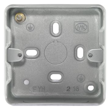 Image of MK Grid K8891ALM Surface Pattress Metal Back Box 1 Gang