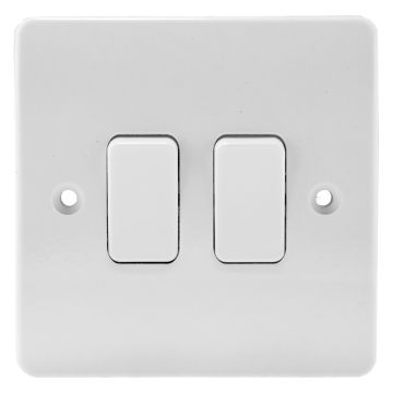 Image of MK Logic K4872WHI 10A 2 Way Switch 2 Gang White