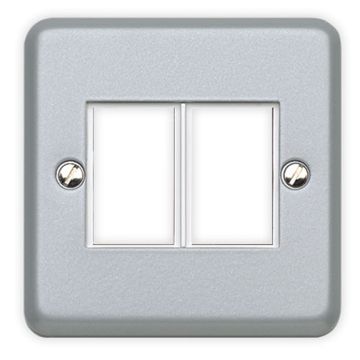 Image of MK Metalclad K172ALM 1 Gang Twin LJU6C Data Frontplate 2 Module
