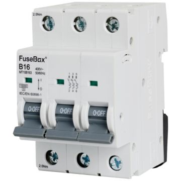 Image of Fusebox B Curve MCB 16A Triple Pole MT10B163