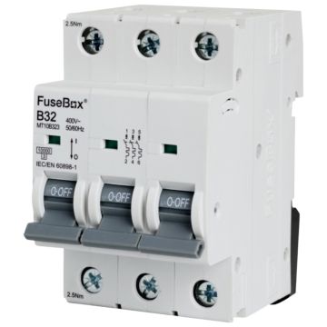 Image of Fusebox B Curve MCB 32A Triple Pole MT10B323