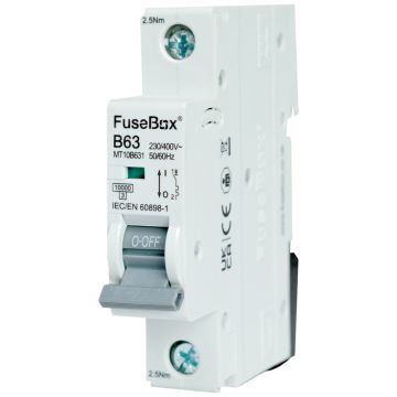Image of Fusebox B Curve MCB 63A Single Pole MT10B631