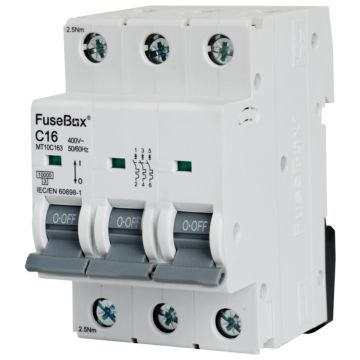 Image of Fusebox C Curve MCB 16A Triple Pole MT10C163