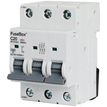 Image of Fusebox C Curve MCB 20A Triple Pole MT10C203