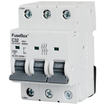 Image of Fusebox C Curve MCB 32A Triple Pole MT10C323