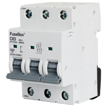 Image of Fusebox C Curve MCB 50A Triple Pole MT10C633