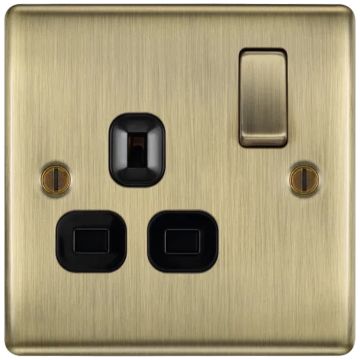 Image of BG Nexus Metal Switched Socket 13A 1 Gang Antique Brass