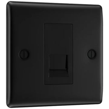 Image of BG Nexus Metal Slave Telephone Socket Matt Black