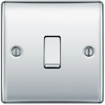 Image of BG Nexus Metal NPC12 20A Switch 1 Gang 2 Way Polished Chrome