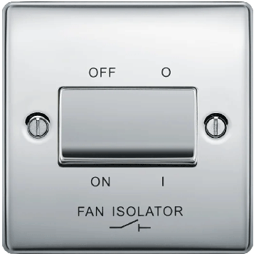 Image of BG Nexus Metal NPC15 10A Switch 3 Pole Fan Isolator Polished Chrome