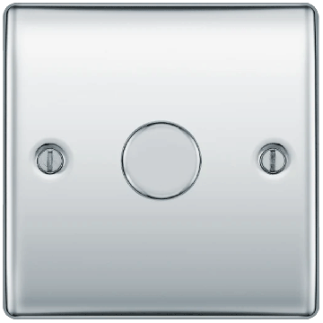 Image of BG Nexus Metal NPC81 1 Gang 2 Way Push 200W Dimmer Polished Chrome