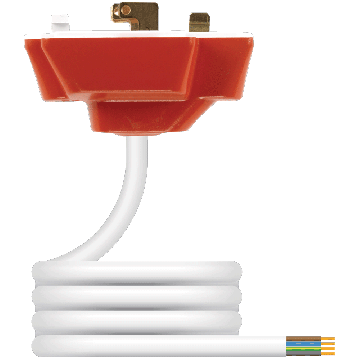 Image of Hager Klik 6A Plug-In Ceiling Rose Red 4 Pin 4 Core 1M Flex