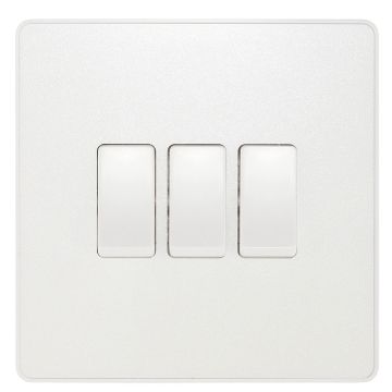 Image of BG Evolve 3 Gang 2 Way Switch 20A Pearlescent White