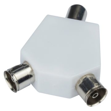 Image of Philex Coax Cable Y Splitter White Each