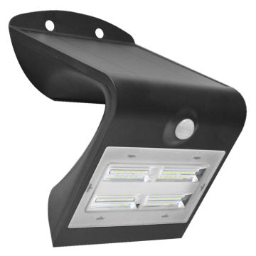 Image of ROBUS LED Solar Wall Light PIR 3.2W IP65 4000K Black