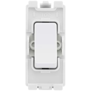 BG Evolve Grid 20A Switch Module 2 Way SP White