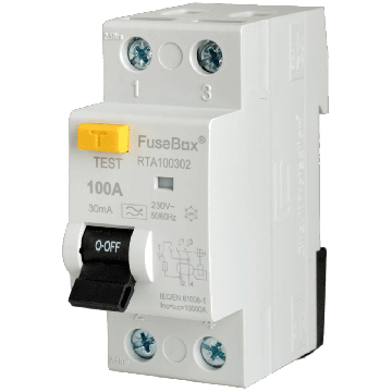 Image of Fusebox 100A 2 Pole Type A RCD RTA100302