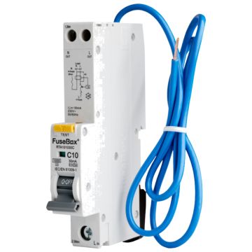 Image of Fusebox 10A RCBO C Curve Single Pole Type A RTA101030C