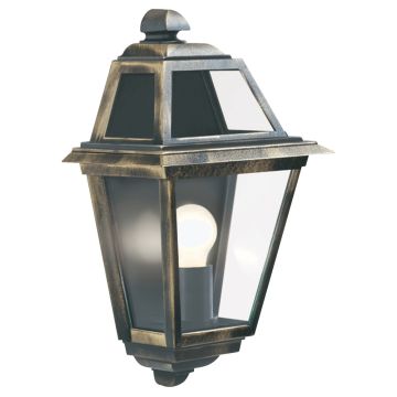 Image of Searchlight 1523 New Orleans Outdoor Wall Light Black Gold Glass IP44