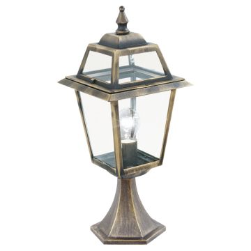 Image of Searchlight 1524 New Orleans Outdoor Post Aluminium Black Gold with Glass IP44