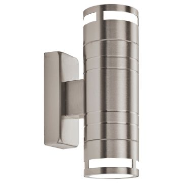 Image of Searchlight 2018-2-LED Outdoor Up and Down Wall Light Stainless Steel with Glass