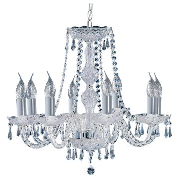 Image of Searchlight 218-8 Hale 8 Chandelier Chrome with Clear Crystal