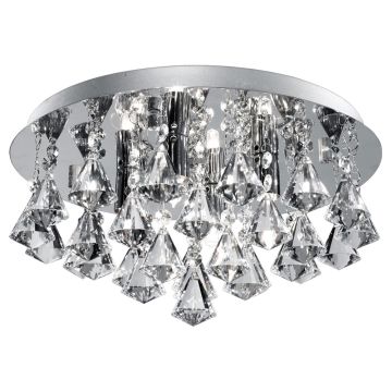 Image of Searchlight 2204-4CC Hanna 4 Flush Chrome with Clear Crystal