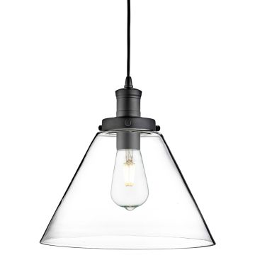 Image of Searchlight 3228BK Pyramid Pendant Black with Glass
