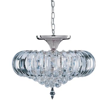 Image of Searchlight Sigma Flush Ceiling Light 5 Lights Dimmable Chrome