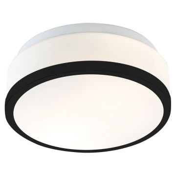 Image of Searchlight 7039-23BK Cheese Flush Ceiling Light Black with White