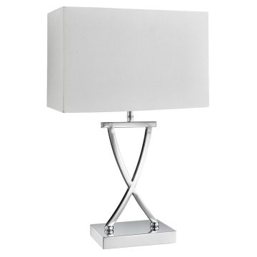 Image of Searchlight Club Table Lamp Chrome and White Shade