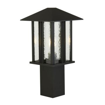 Image of Searchlight Venice Post Light Black Dimmable IP44