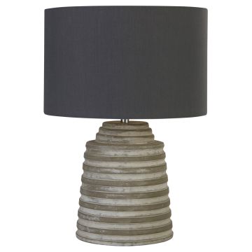 Image of Searchlight 9621GY Liana Table Lamp Grey Cement with Grey Fabric Shade