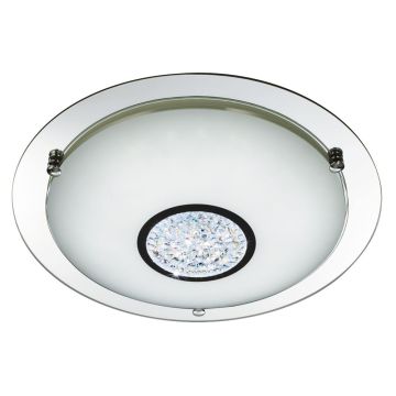 Image of Searchlight LED Bathroom Ceiling Light 41cm Glass Chrome