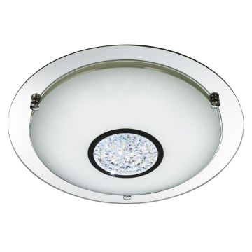 Image of Searchlight LED Bathroom Ceiling Light 31cm Glass Chrome