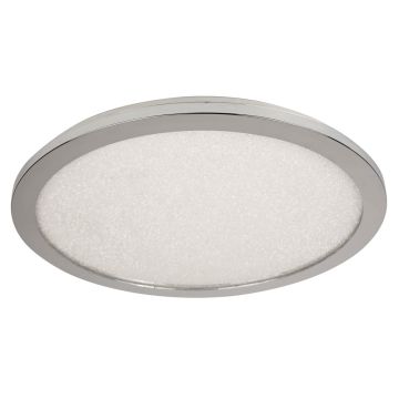 Image of Searchlight LED Bathroom Ceiling Light Round IP44 Chrome with light off