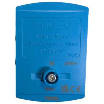 Image of Fusebox Terminal Block 100A 5 Way Blue