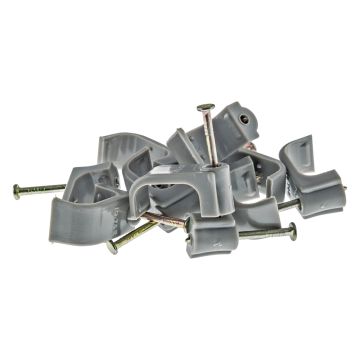 Image of Tower 16mm Twin and Earth Cable Clip Grey Pack 100