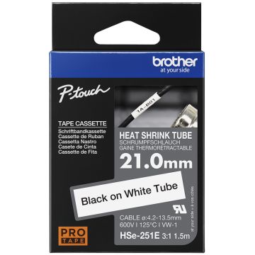Image of Brother Labelling Tape Flexible ID Black on White 9mm TZE-FX221