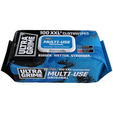 Image of UltraGrime Pro Multi-Use XXL Industrial Cleaning Wipes x100