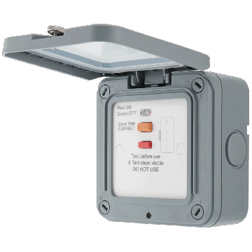 Image of BG Storm Outdoor RCD Fused Connection Unit with Neon WP55ARCD