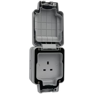 Image of Hager Outdoor Weatherproof Socket 1 Gang Unswitched IP66