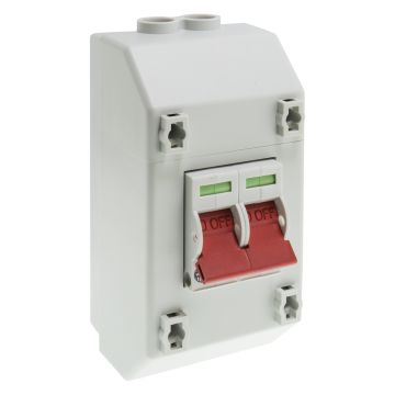 Image of Wylex REC2S Double Pole Isolator Switch 100A Insulated Enclosure Slimline